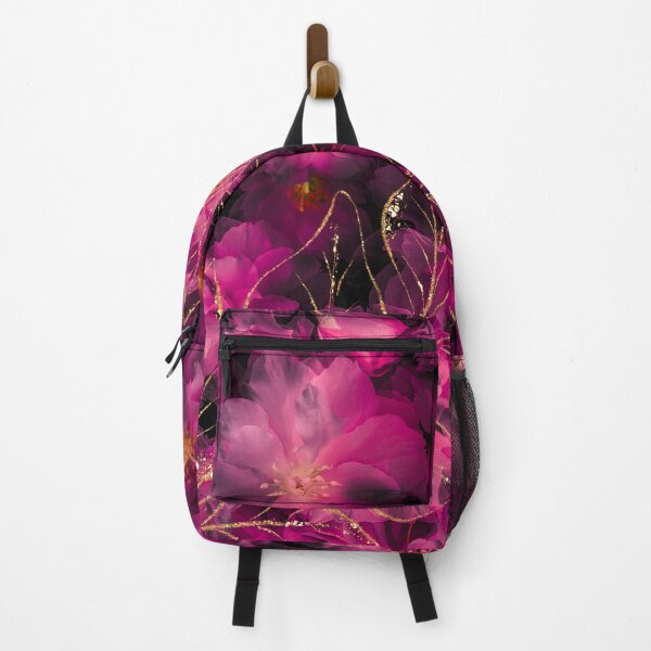 Item preview, Elegant Pink Floral Gold Line Art designed and sold by behappyandrelax.
