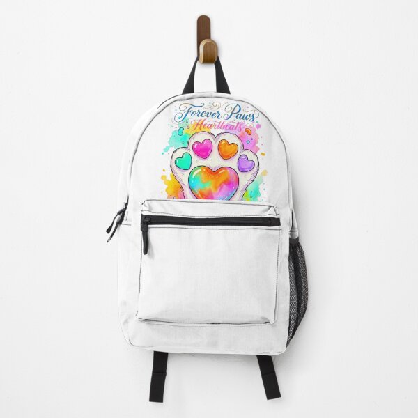 Item preview, Forever Paws Heartbeats Rainbow Paw Print Pet Art designed and sold by ExploreAura Studio.