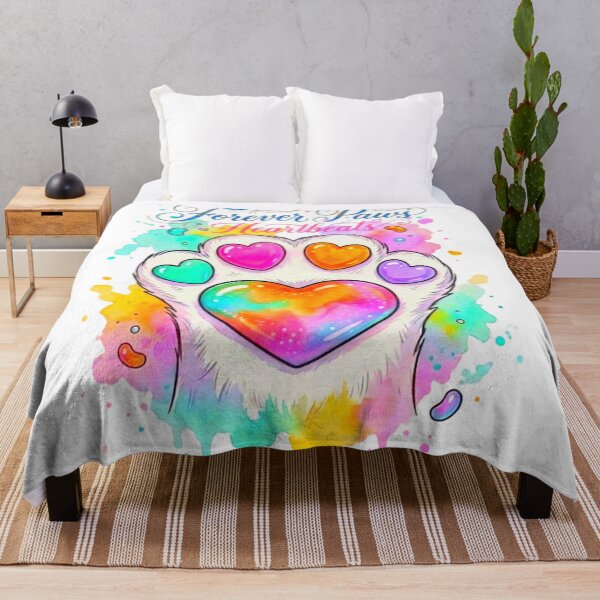 Item preview, Forever Paws Heartbeats Rainbow Paw Print Pet Art designed and sold by ExploreAura Studio.