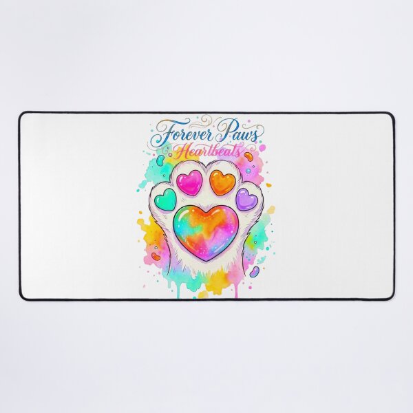 Item preview, Forever Paws Heartbeats Rainbow Paw Print Pet Art designed and sold by ExploreAura Studio.
