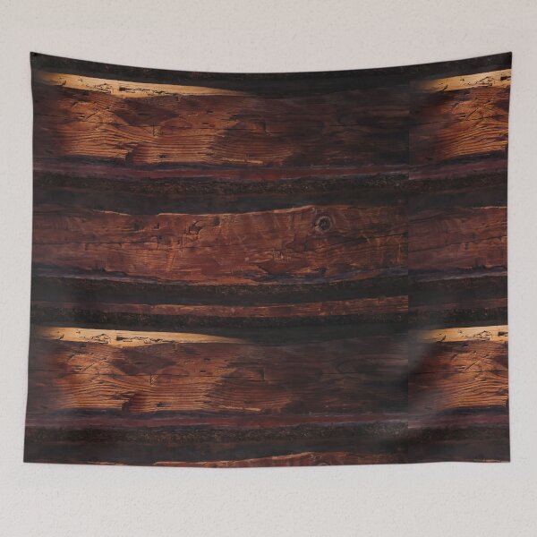 Item preview, Atmospheric Log Cabin Wall with Dramatic Sunlight on Rustic Timbers designed and sold by NorthWild.