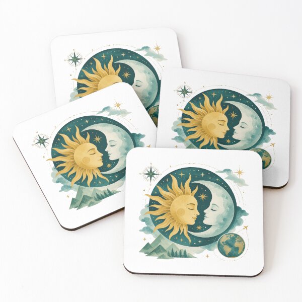 Item preview, Cosmic Wanderlust Celestial Sun Moon & Globe Travel Sticker designed and sold by Wanderlust Wayward.