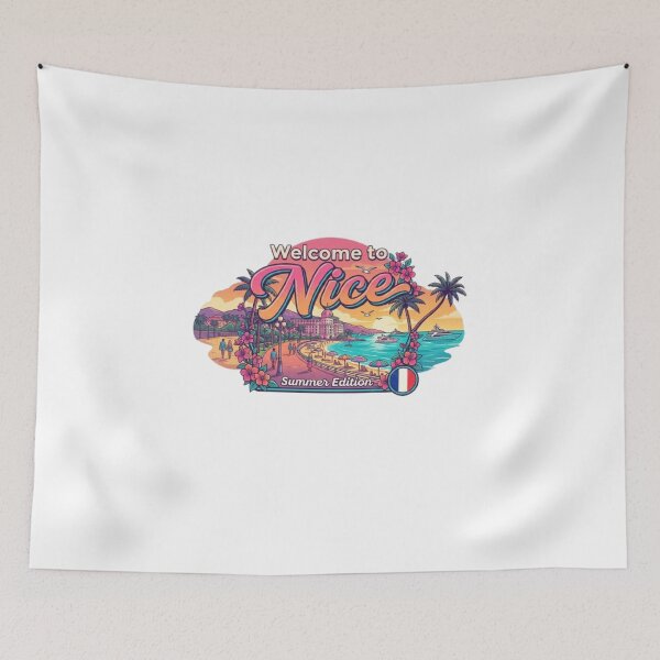 Item preview, Welcome to Nice Summer Edition Retro French Riviera Travel Design designed and sold by NewDesignFR.