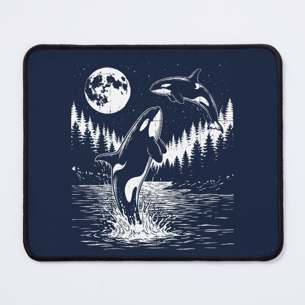 Item preview, Killer Whales Moon Starry Night Vintage Orcas Marine designed and sold by Y-Vibes.