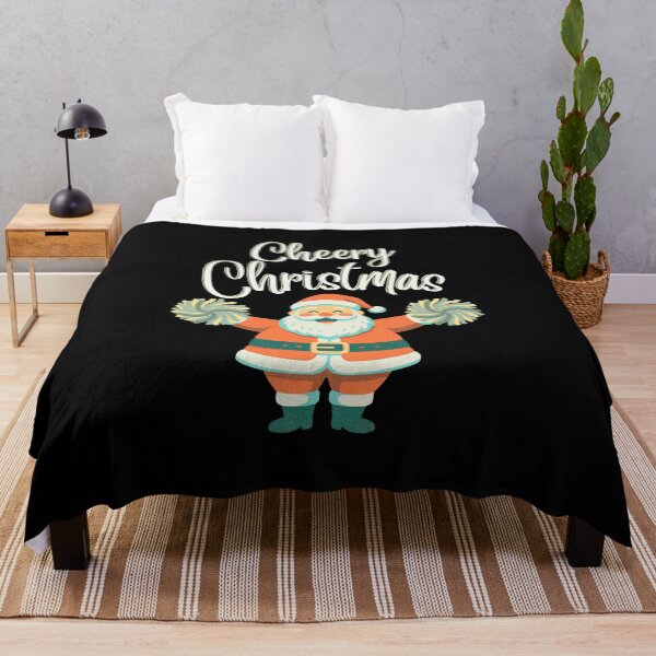 Item preview, Cheery Christmas Cheerleader Santa Retro Festive Pun - Light Ink Edition designed and sold by SunandShade.