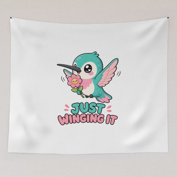 Item preview, Just Winging It Cute Kawaii Hummingbird designed and sold by BoosterShop.