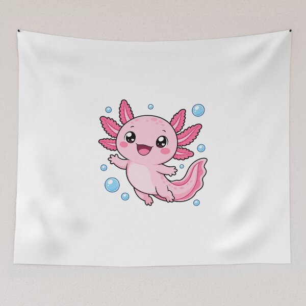 Item preview, Stay Axolotastic Cute Kawaii Axolotl with Bubbles designed and sold by BoosterShop.