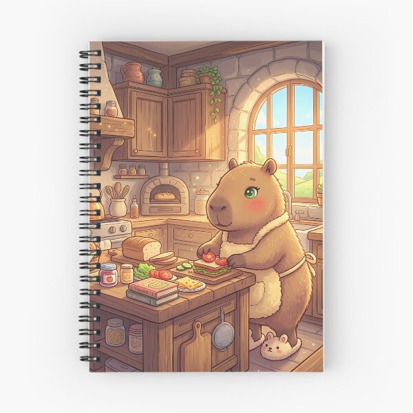 Item preview, Cute Capybara Cooking in Kitchen Kawaii Chibi Aesthetic Art designed and sold by mrsrooster.
