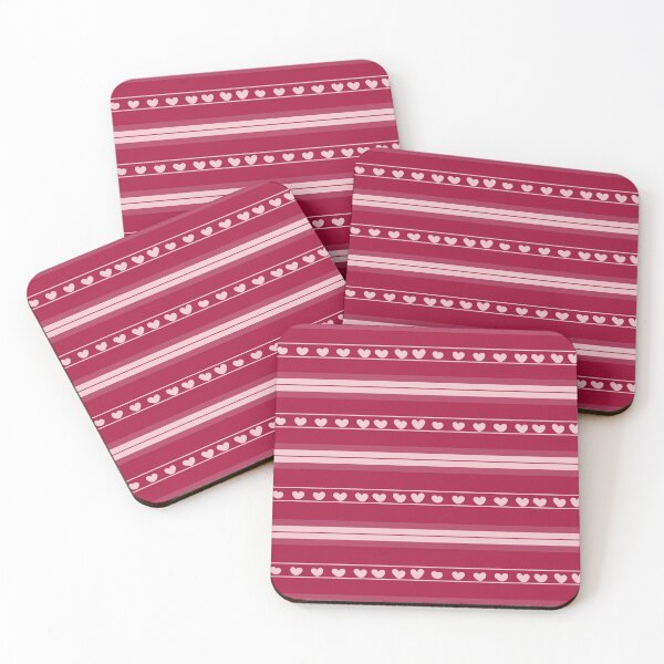 Item preview, Crimson & Light Pink Hearts in Stripes designed and sold by KSimpson838.