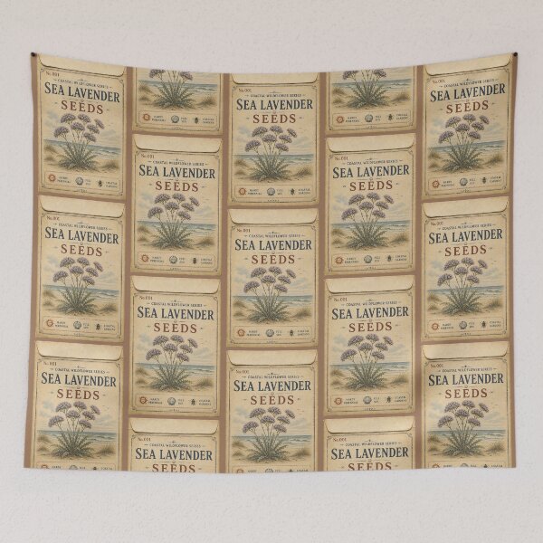 Item preview, Vintage Seed Packet PRINT ONLY NOT REAL- Sea Lavender Coastal Wildflowers Series 001 designed and sold by Beachy.