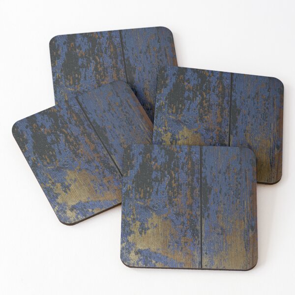 Item preview, Charred Burnt Wood with Peeling Cobalt Blue Paint Texture designed and sold by NorthWild.