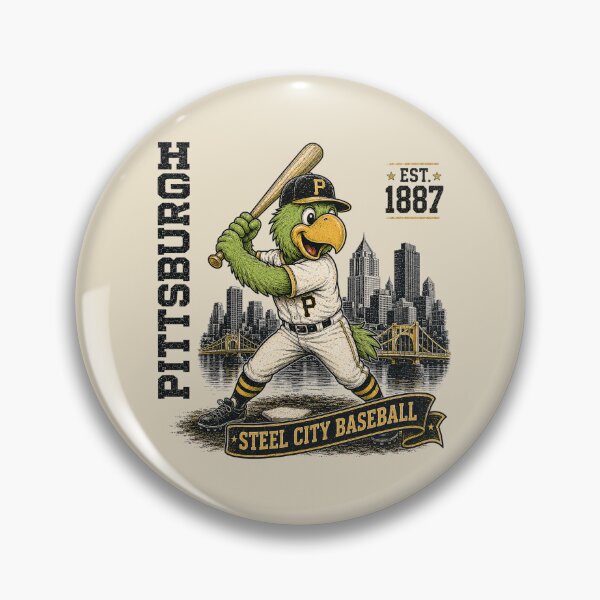 Item preview, Pittsburgh Steel City Baseball Vintage Parrot Shirt, Retro Baseball Skyline Graphic Tee designed and sold by GhostDawgs.