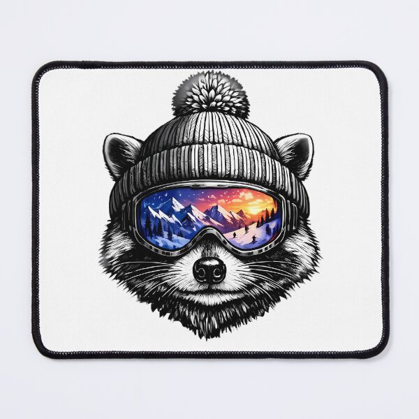 Item preview, Raccoon Wearing Beanie And Ski Goggles designed and sold by Linework Studio.