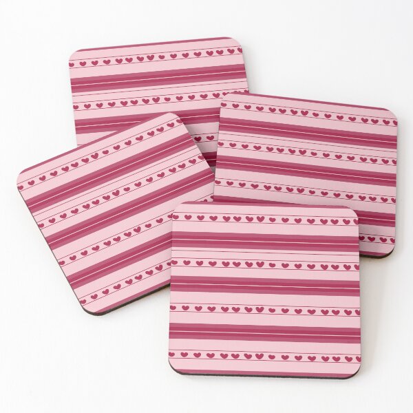Item preview, Light Pink & Crimson Hearts in Stripes designed and sold by KSimpson838.