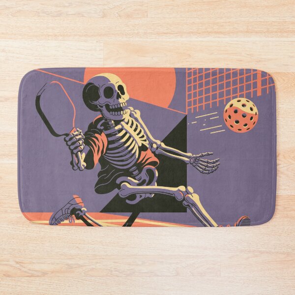 Item preview, Pickleball Halloween Skeleton Retro Spooky Dink designed and sold by FrostyFrisby.