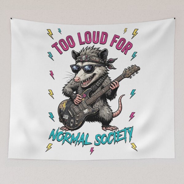 Item preview, Too Loud for Normal Society – Opossum Rockstar designed and sold by yanderedev.
