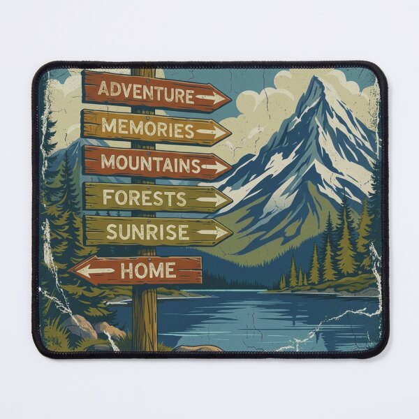 Item preview, Adventure Signpost by the Lake – Nature Journey Design designed and sold by GabeMountainArt.