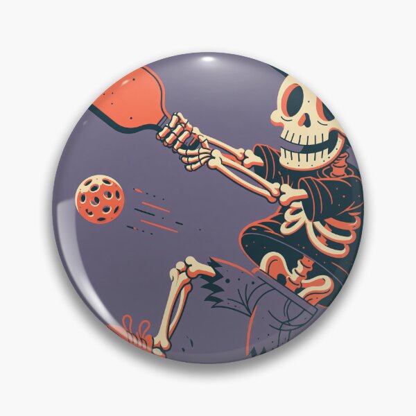 Item preview, Pickleball Halloween Skeleton Retro Spooky Dink designed and sold by FrostyFrisby.