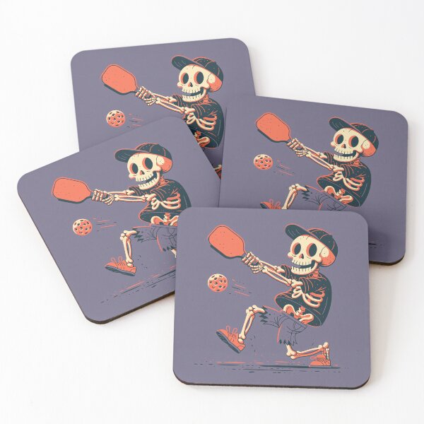 Item preview, Pickleball Halloween Skeleton Retro Spooky Dink designed and sold by FrostyFrisby.