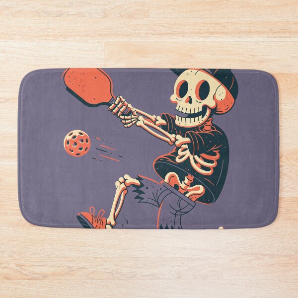Item preview, Pickleball Halloween Skeleton Retro Spooky Dink designed and sold by FrostyFrisby.