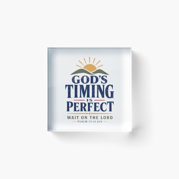 Item preview, God’s Timing Is Perfect – Psalm 27:14 KJV Mountain Sunrise Christian Design designed and sold by FaithThroughEverySeason.