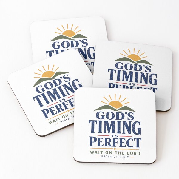 Item preview, God’s Timing Is Perfect – Psalm 27:14 KJV Mountain Sunrise Christian Design designed and sold by FaithThroughEverySeason.