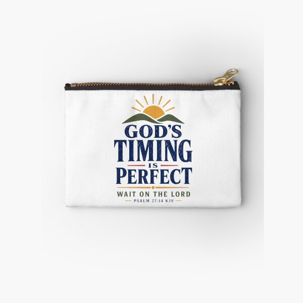 Item preview, God’s Timing Is Perfect – Psalm 27:14 KJV Mountain Sunrise Christian Design designed and sold by FaithThroughEverySeason.