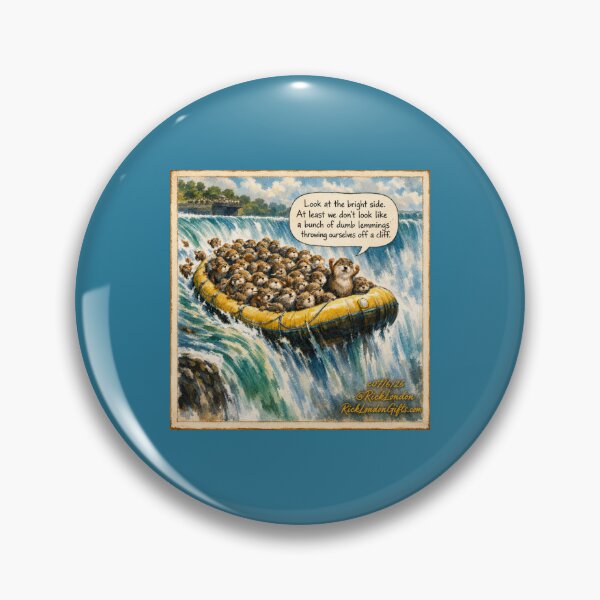 Item preview, Look at the Bright Side | Funny Lemmings Cartoon | Niagara Falls Wildlife Humor designed and sold by Rick London Gifts.