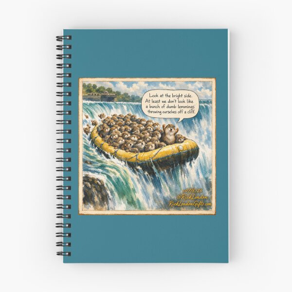 Item preview, Look at the Bright Side | Funny Lemmings Cartoon | Niagara Falls Wildlife Humor designed and sold by Rick London Gifts.