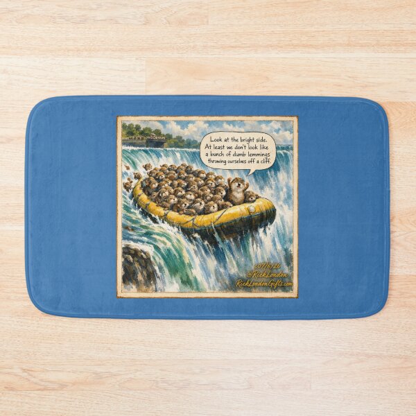 Item preview, Look at the Bright Side | Funny Lemmings Cartoon | Niagara Falls Wildlife Humor designed and sold by Rick London Gifts.