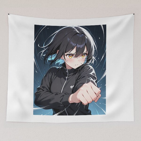 Item preview, Manga - Stylized Female Character, Manga Energy with Black Hair designed and sold by AnimeShin.