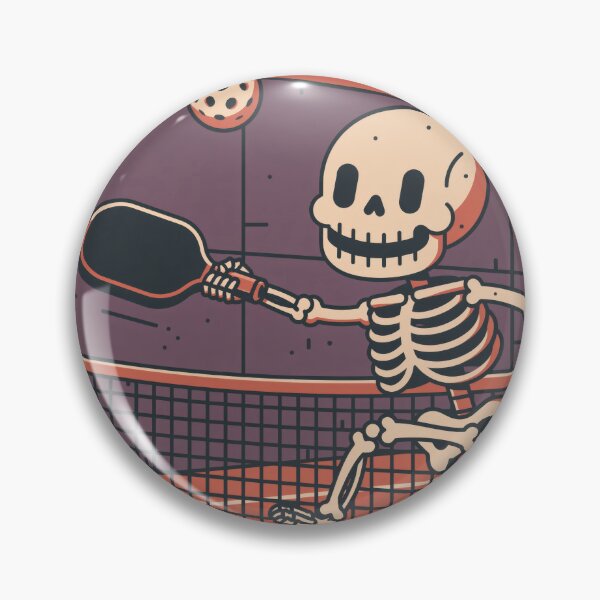Item preview, Pickleball Halloween Skeleton Retro Spooky Dink designed and sold by FrostyFrisby.