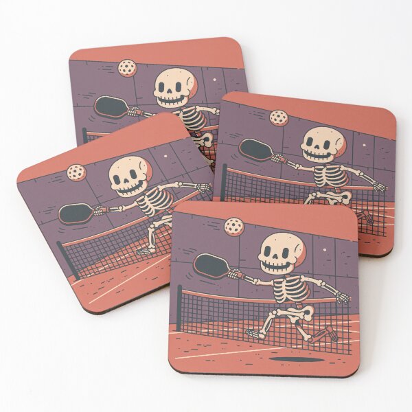 Item preview, Pickleball Halloween Skeleton Retro Spooky Dink designed and sold by FrostyFrisby.