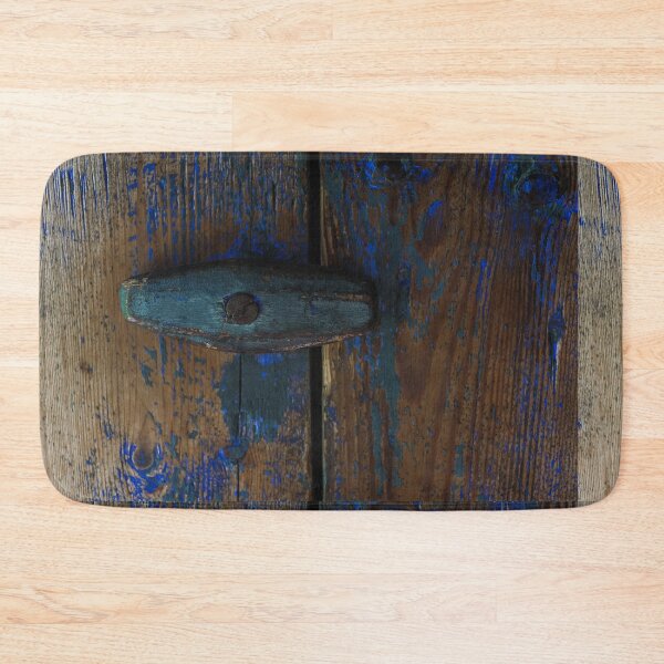 Item preview, Vintage Wooden Door Latch with Peeling Blue Paint designed and sold by NorthWild.