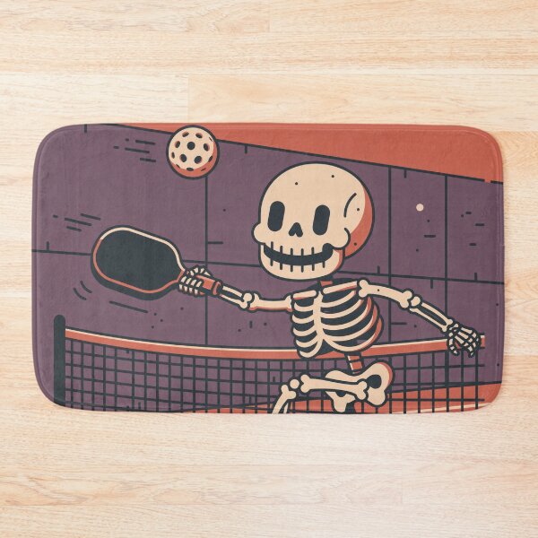 Item preview, Pickleball Halloween Skeleton Retro Spooky Dink designed and sold by FrostyFrisby.