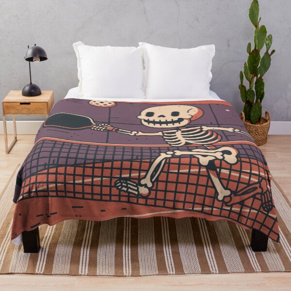 Item preview, Pickleball Halloween Skeleton Retro Spooky Dink designed and sold by FrostyFrisby.