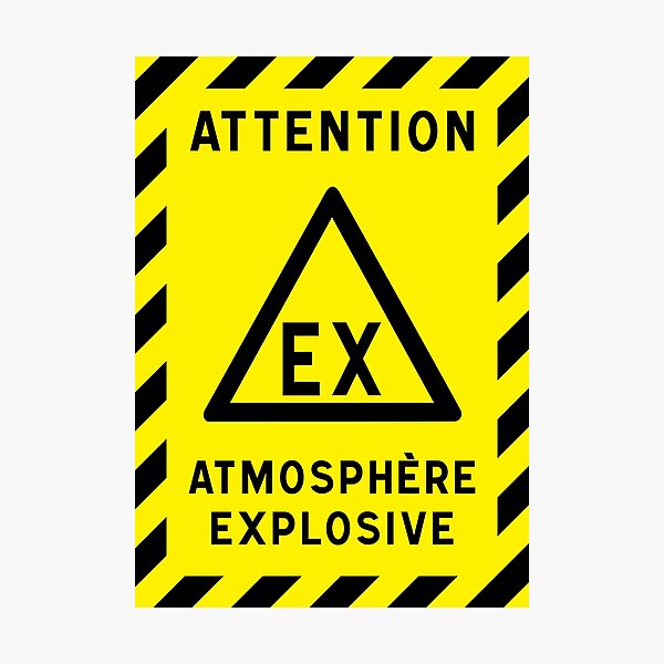 Item preview, EX warning sign, explosive atmosphere, ATEX zone, industrial safety designed and sold by Panneaux et signalisations - NPOITEVIN.