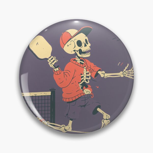 Item preview, Pickleball Halloween Skeleton Retro Spooky Dink designed and sold by FrostyFrisby.