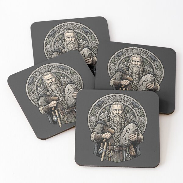 Item preview, Bearded Viking Rune Carver Mythic Art designed and sold by MythicCotton.