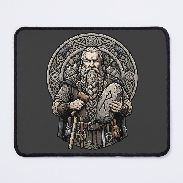 Item preview, Bearded Viking Rune Carver Mythic Art designed and sold by MythicCotton.