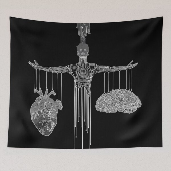 Item preview, Heart vs Brain Anatomical Scale Surreal Dark Art designed and sold by DarkOriginArts.