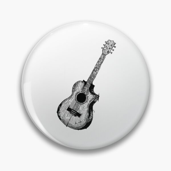 Item preview, Broken Acoustic Guitar | Gothic Blackwork Illustration  designed and sold by Marianarcezar.