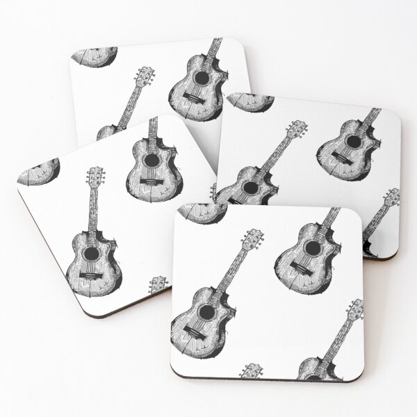 Item preview, Broken Acoustic Guitar | Gothic Blackwork Illustration  designed and sold by Marianarcezar.