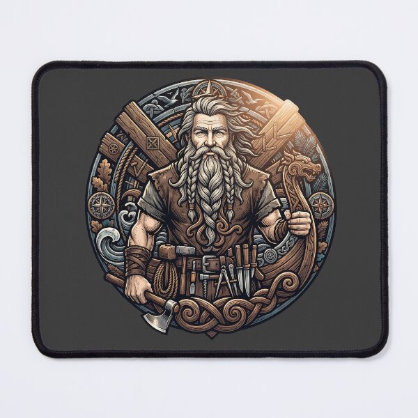 Item preview, Bearded Viking Ship Builder Master Art designed and sold by MythicCotton.
