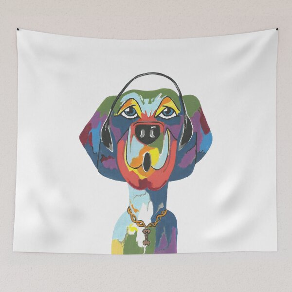 Item preview, Colorful Singing Dog With Headphones designed and sold by Sartoris Art.