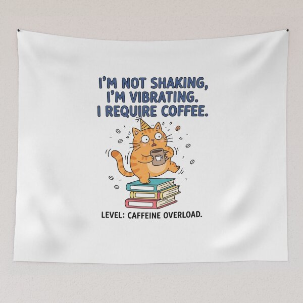 Item preview, Funny Coffee Lover Cat Caffeine Overload designed and sold by Owcomm.