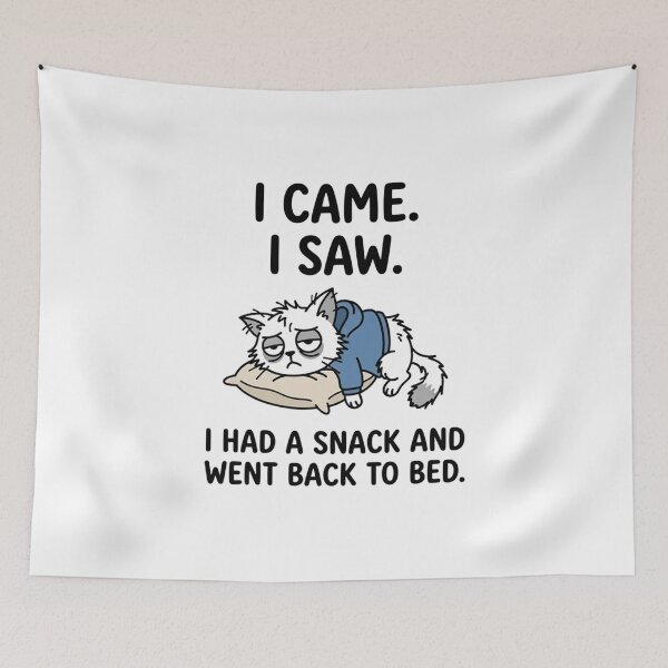 Item preview, I Came I Saw I Went Back To Bed Cat designed and sold by Owcomm.