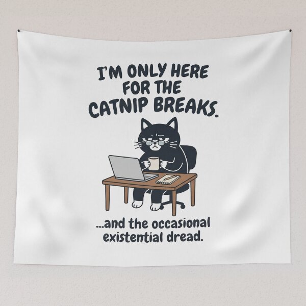 Item preview, Funny Black Cat Office Work Catnip Break designed and sold by Owcomm.