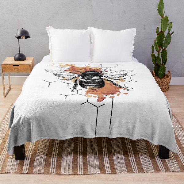 Item preview, Watercolor botanical bee and honeycomb designed and sold by Kumabushi.