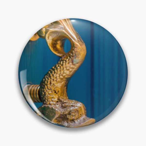 Item preview, Brass Dolphin Door Knocker On Blue Wooden Door Vintage Nautical Entrance Detail designed and sold by Nmallia.